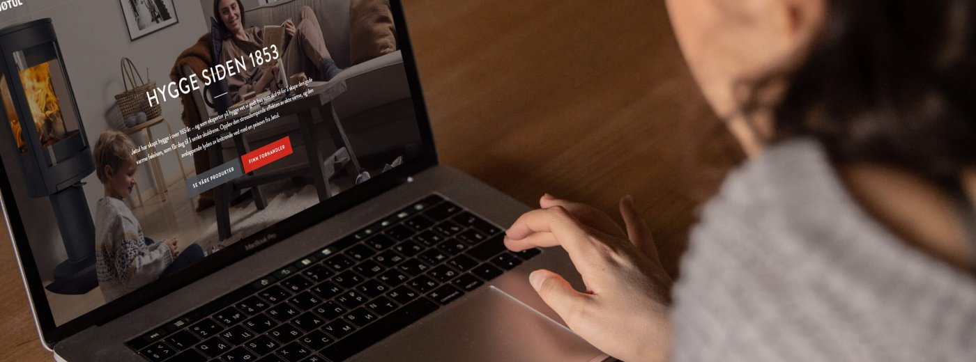 Dame sucht online nach Kamin 